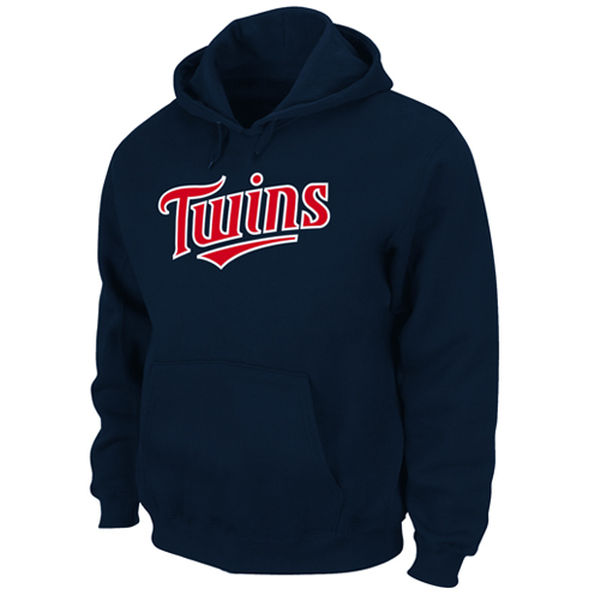 Men Minnesota Twins Majestic .300 Hitter Hooded Fleece Navy